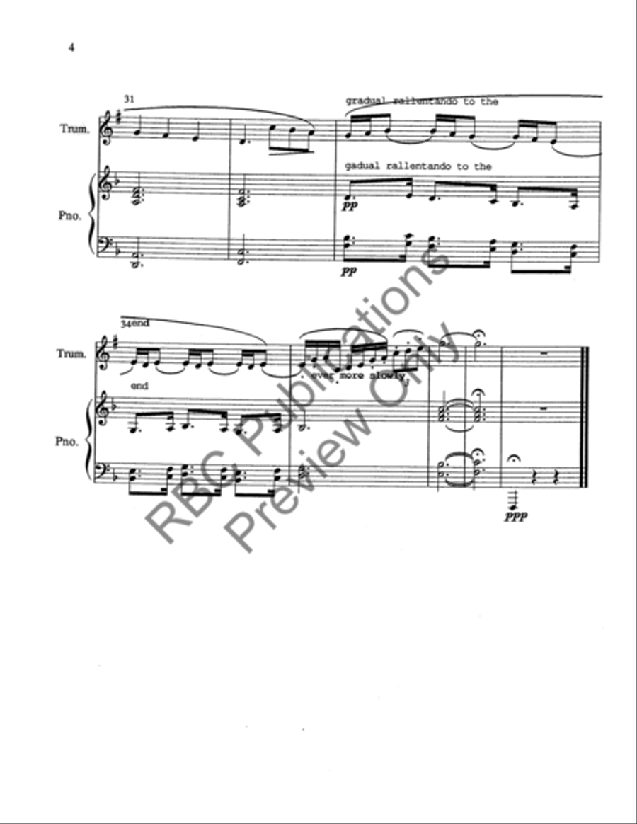 Maid With Flaxen Hair Trumpet Solo B-Flat Trumpet scores gallery preview page 7