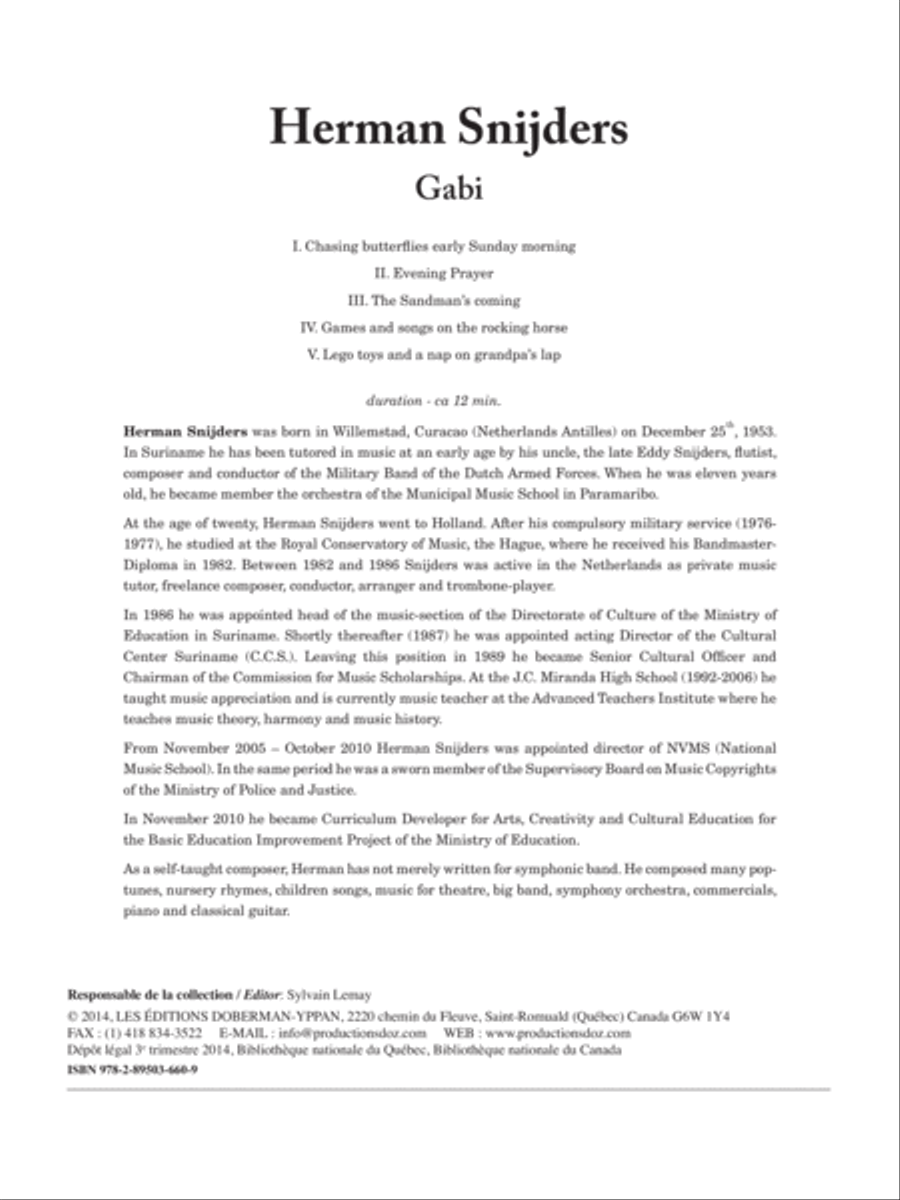 Gabi (réduction de piano) Orchestra scores gallery preview page 1