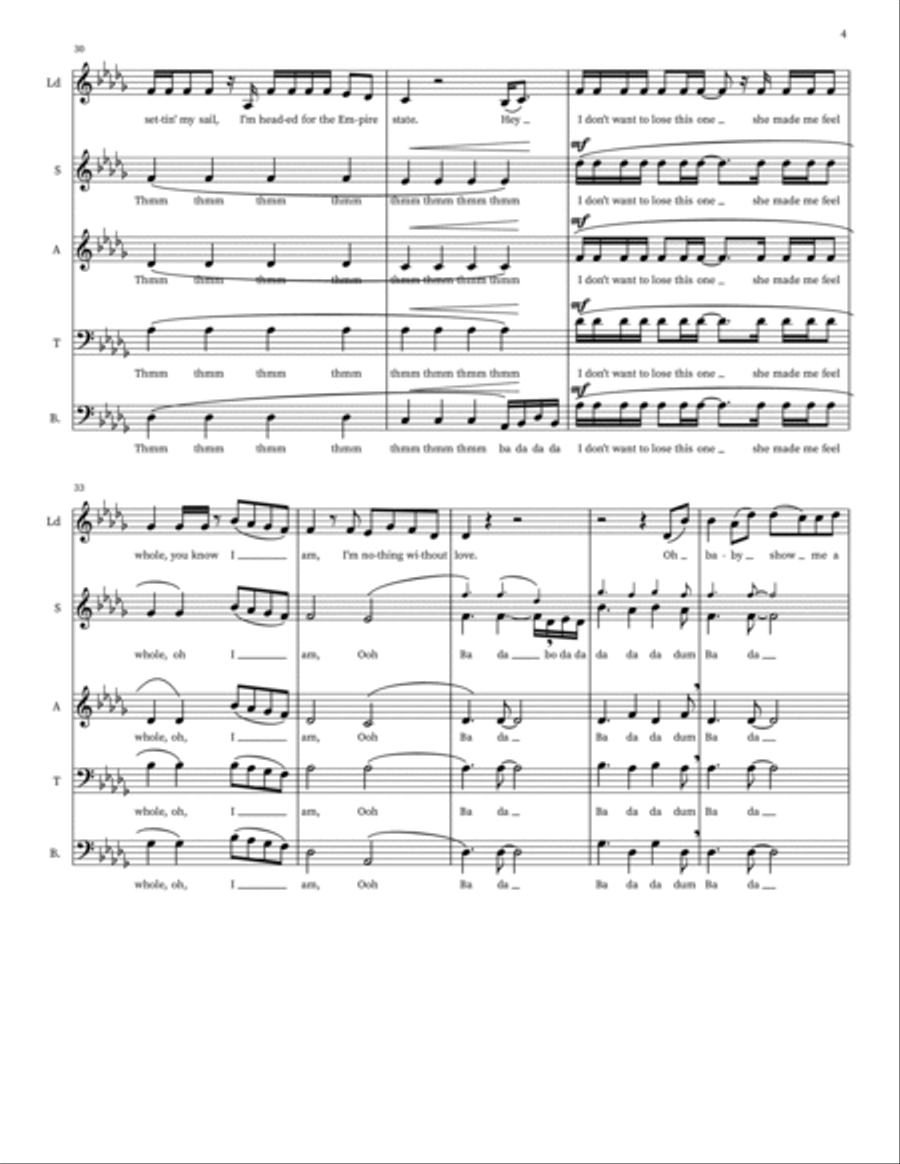 Nothing Without Love 4-Part scores gallery preview page 4