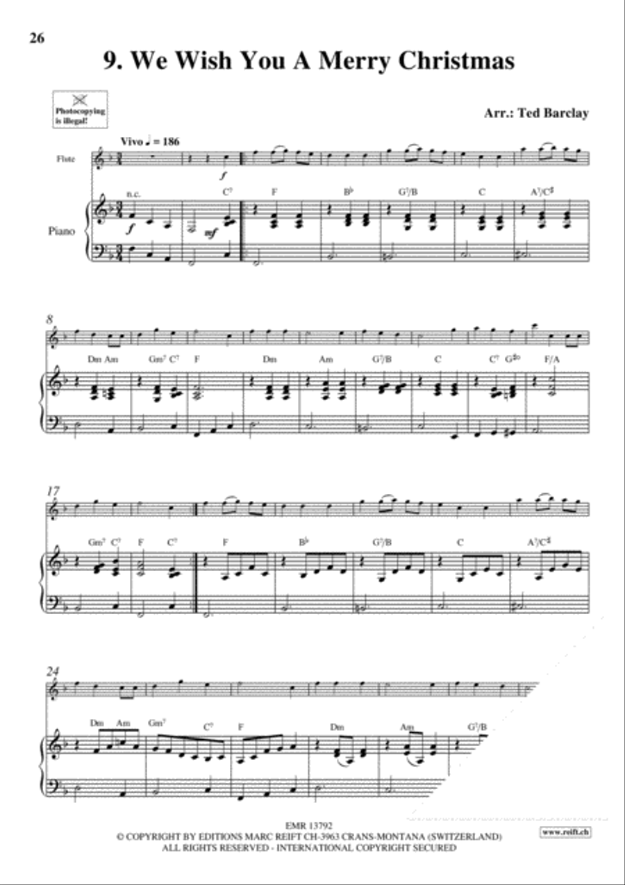 10 Easy Christmas Solos Flute Solo scores gallery preview page 11
