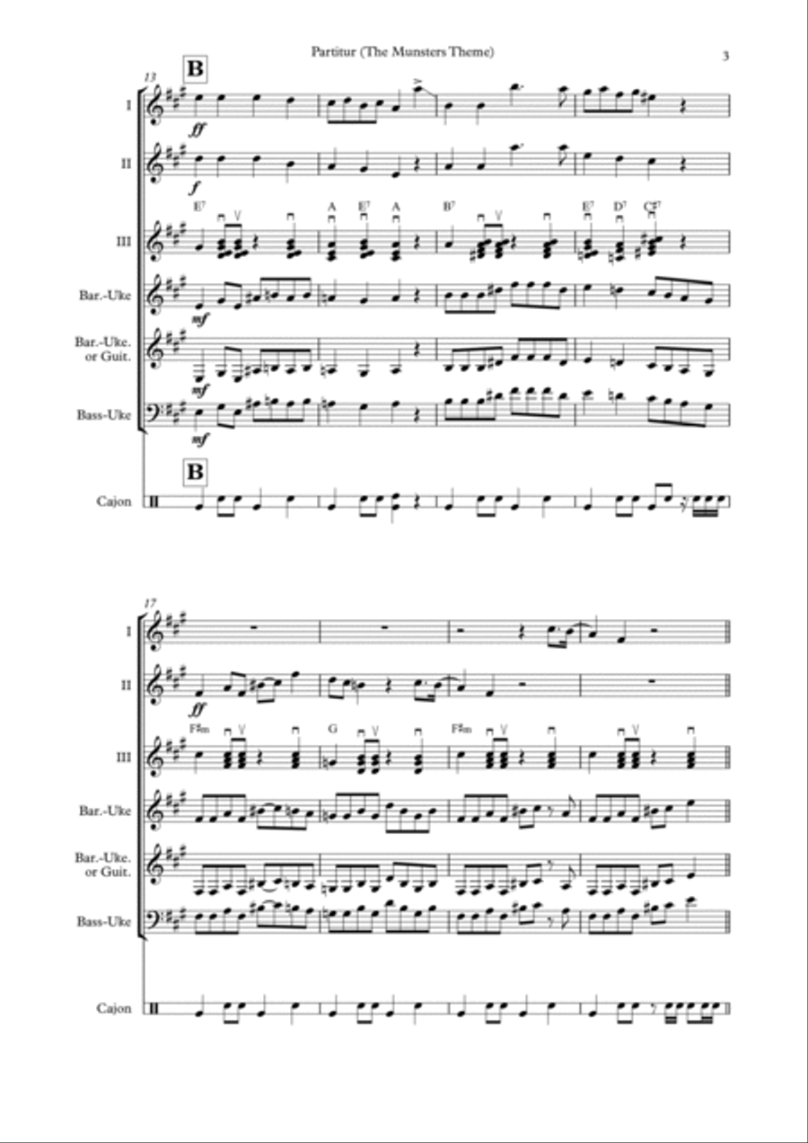 The Munsters Theme The Munsters Theme Ukulele scores gallery preview page 3