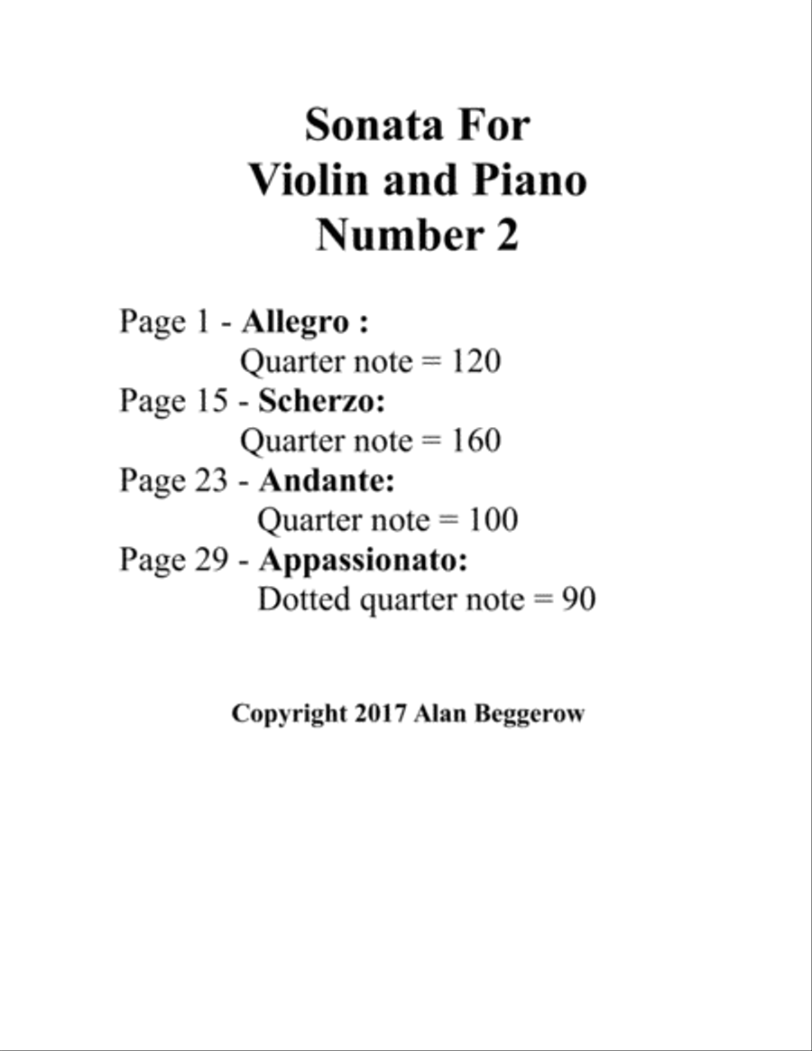 Sonata For Violin And Piano No. 2 Violin Solo scores gallery preview page 2