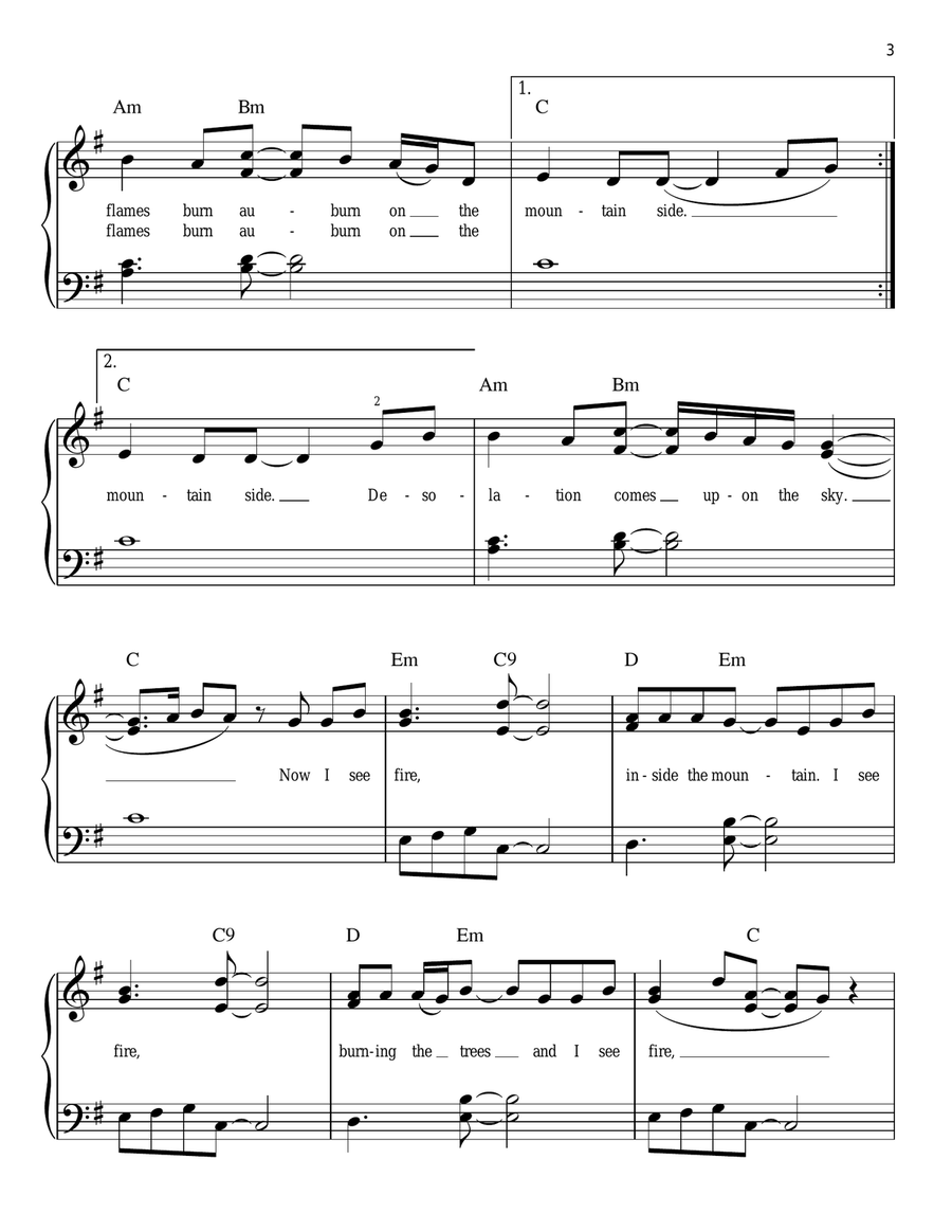 I See Fire (from The Hobbit) Easy Piano scores gallery preview page 3