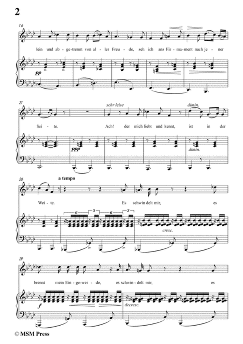 Schubert-Lied der Mignon,from 4 Gesänge aus 'Wilhelm Meister',in f minor,for Voice&Piano image number null
