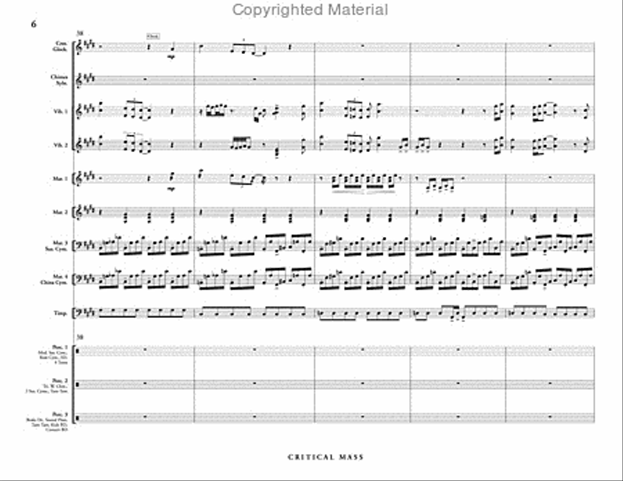 Critical Mass (score & parts) Percussion Ensemble scores gallery preview page 7