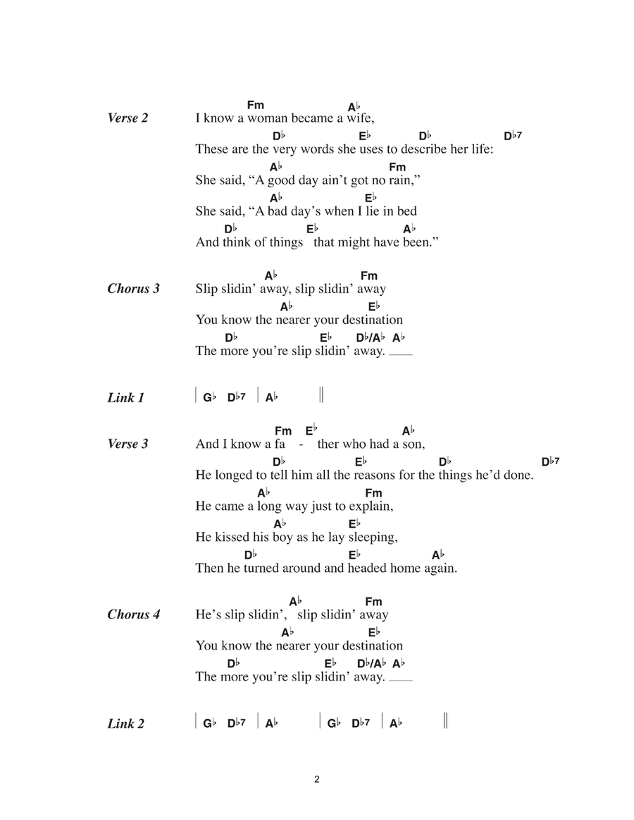 Slip Slidin' Away Piano Solo scores gallery preview page 2