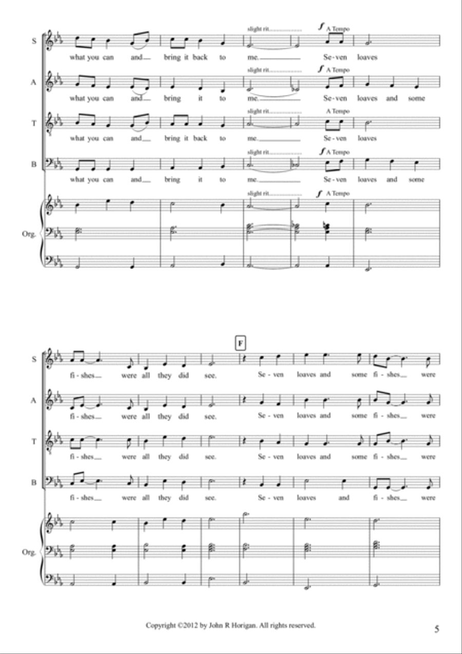 Seven Loaves and Some Fishes 4-Part scores gallery preview page 5