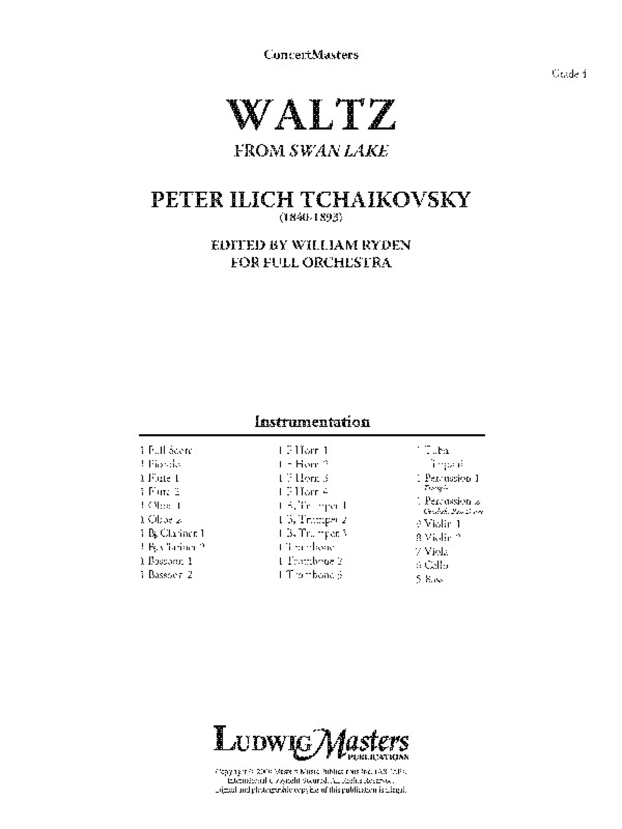 Waltz from Swan Lake Concert Band scores gallery preview page 1