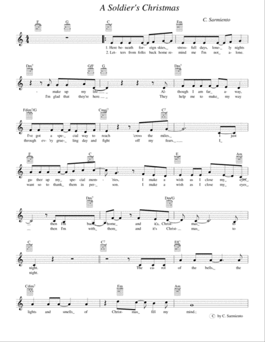 A Soldier's Christmas Guitar scores gallery preview page 1