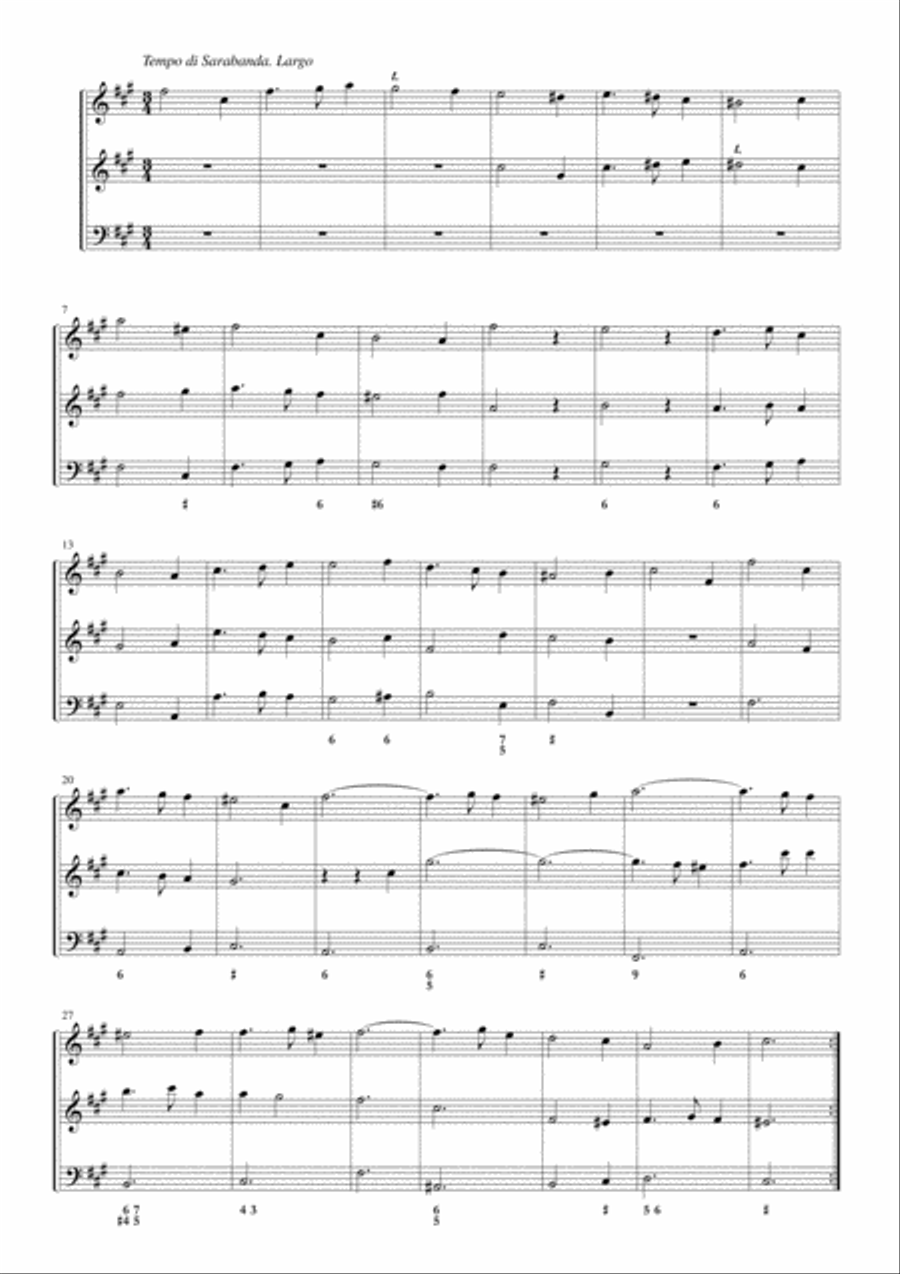 Corelli, Sonata op.2 n.9 in f sharp minor Small Ensemble scores gallery preview page 3
