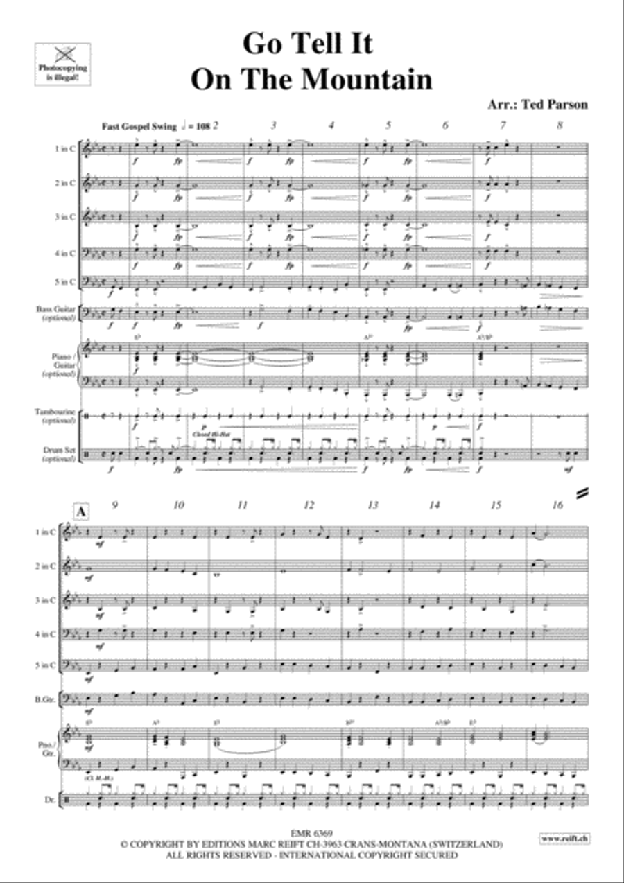 Go Tell It On The Mountain Brass Band scores gallery preview page 4