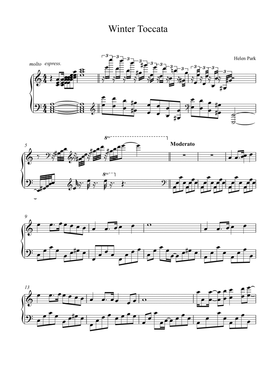 Winter Toccata Piano Solo scores gallery preview page 1