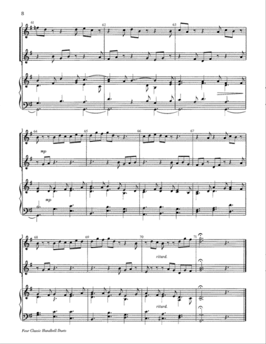 Four Classic Handbell Duets Percussion scores gallery preview page 28