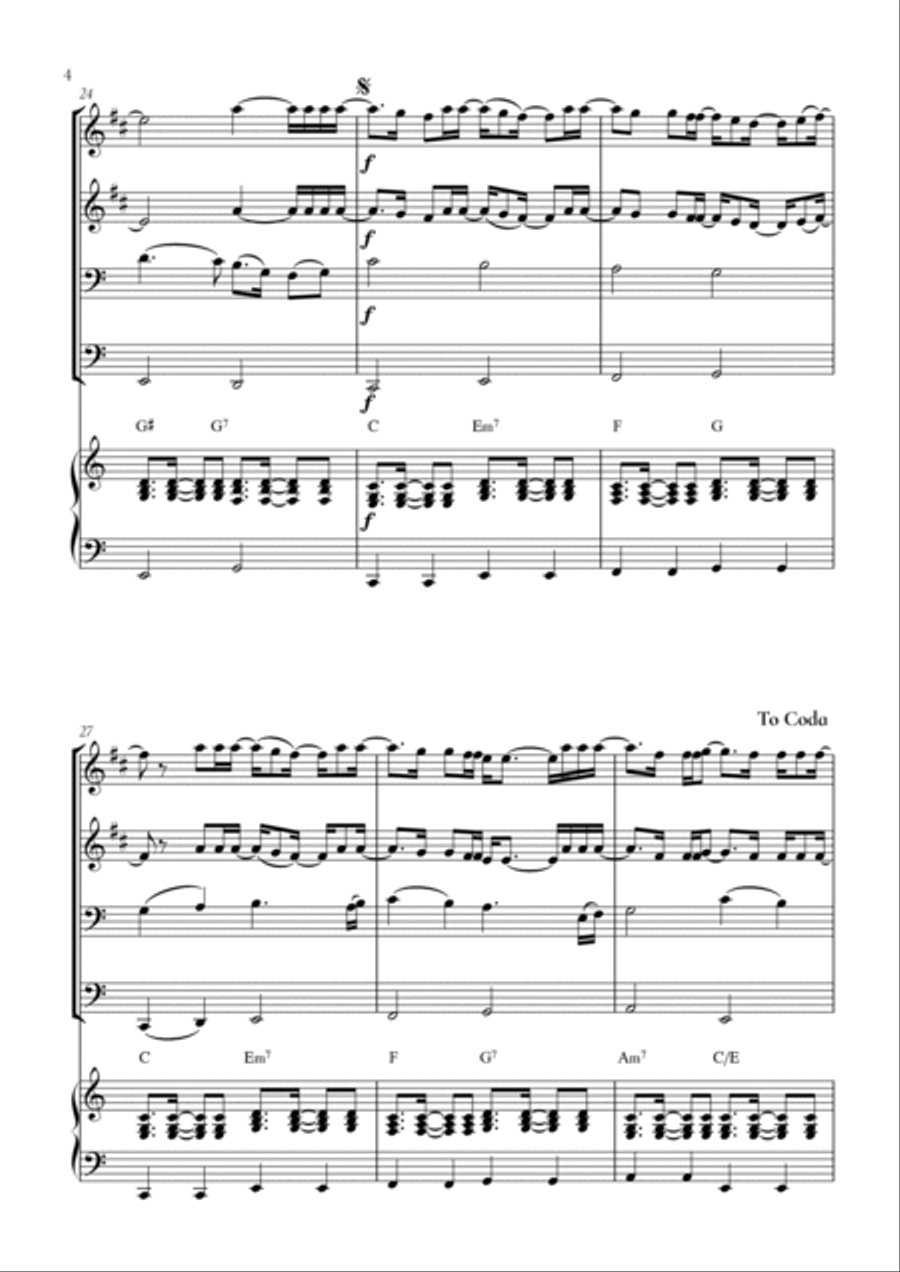 When We Were Young Brass Quartet scores gallery preview page 4