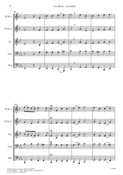 Ave Maria - Brass quintet/ensemble (score & parts) image number null
