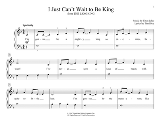 I Just Can't Wait To Be King (from The Lion King) (arr. Christopher Hussey)