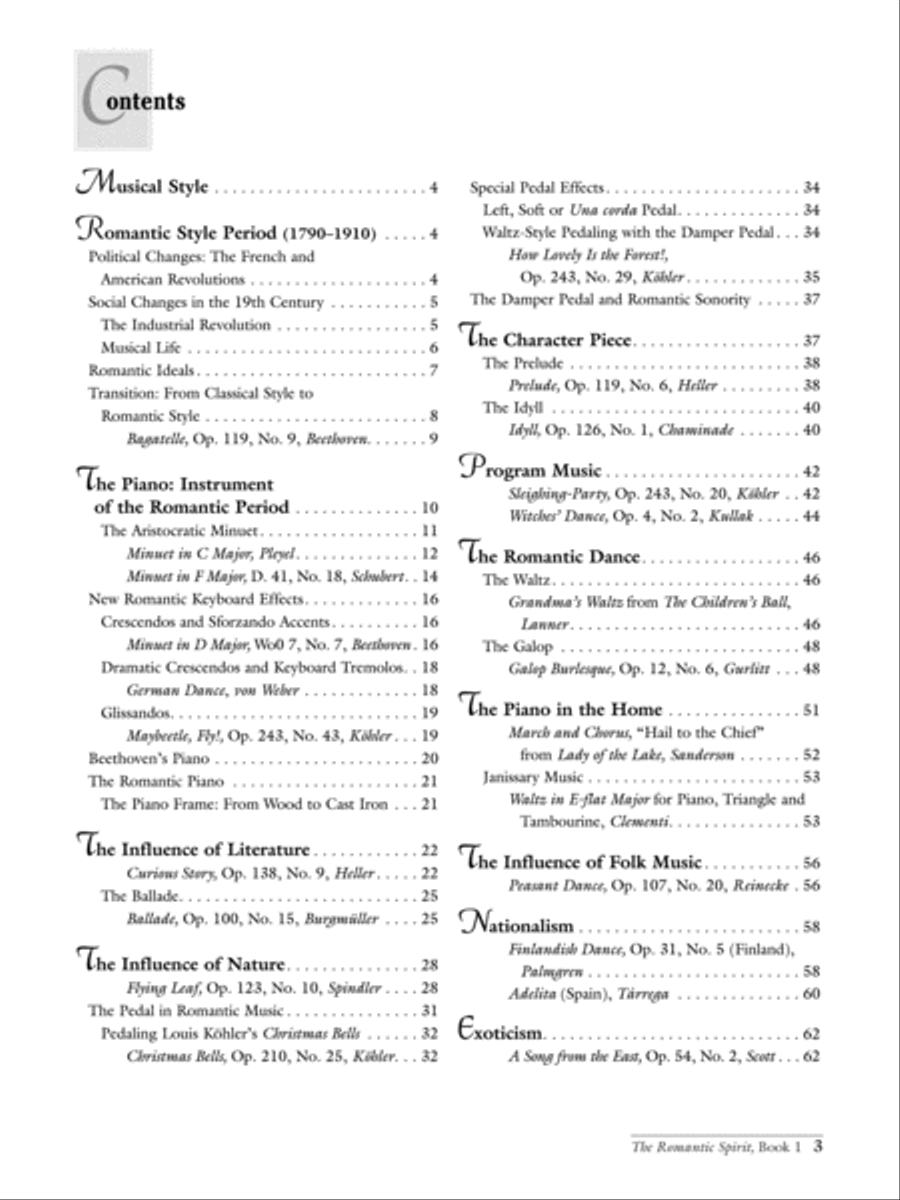The Romantic Spirit (1790--1910), Book 1 Piano Solo scores gallery preview page 2