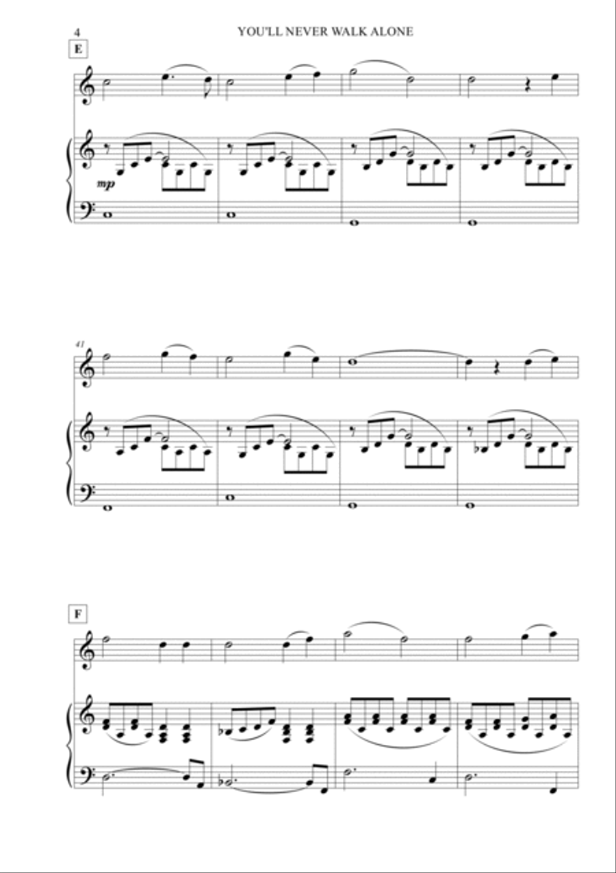 You'll Never Walk Alone Violin Solo scores gallery preview page 5