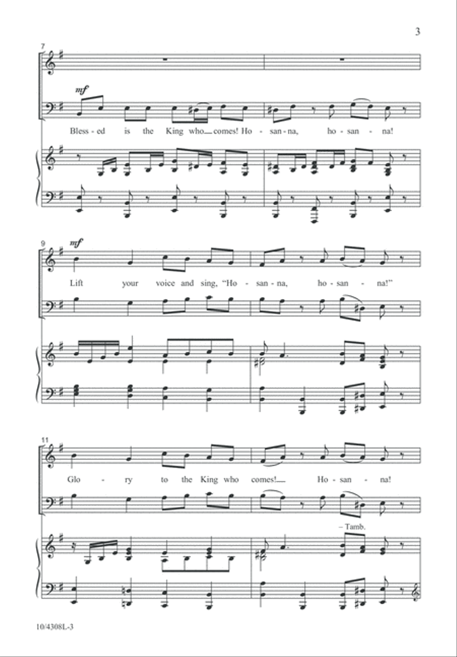 Blessed Is the King! Hosanna! 4-Part scores gallery preview page 3