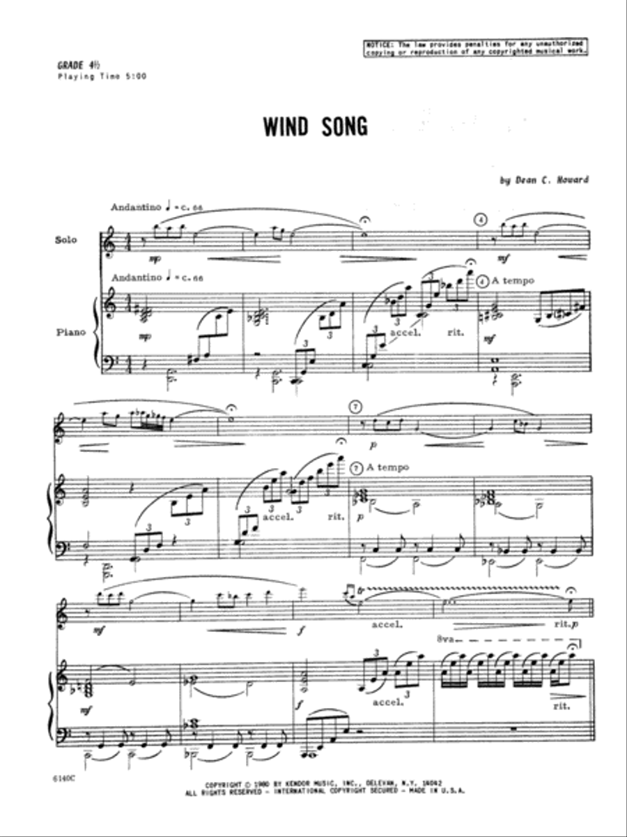 Wind Song Wind Song Score scores gallery preview page 2