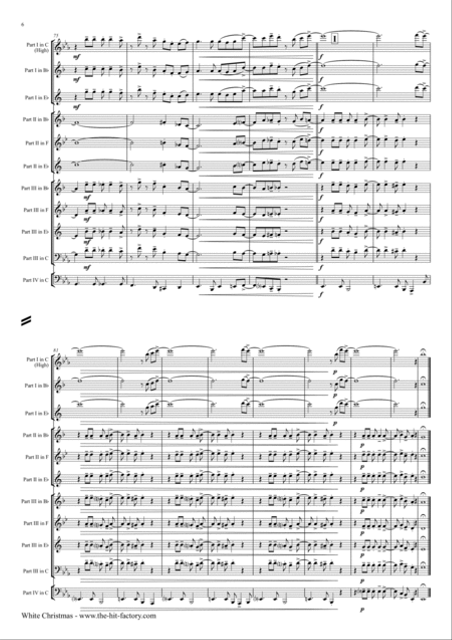 White Christmas White Christmas Concert Band scores gallery preview page 6