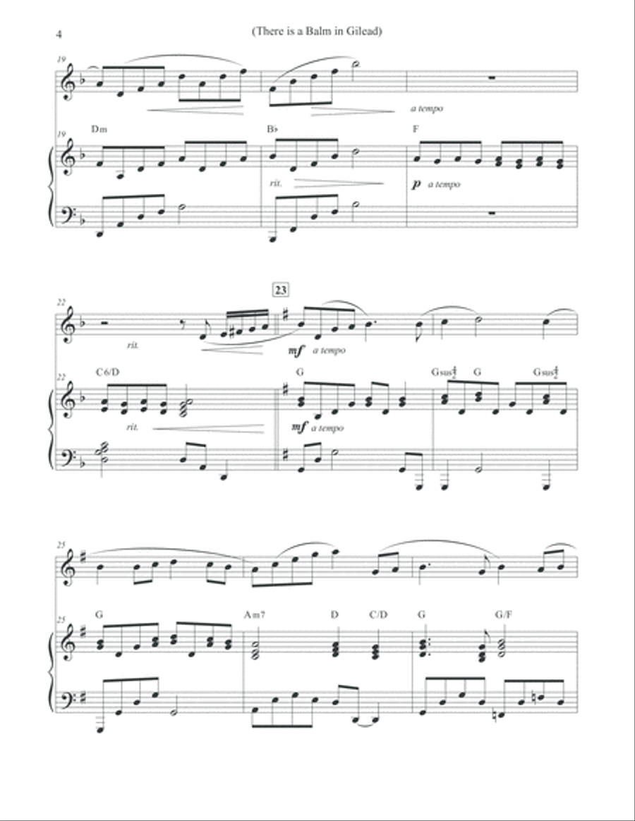 There is a Balm in Gilead - Oboe & Piano Piano scores gallery preview page 4