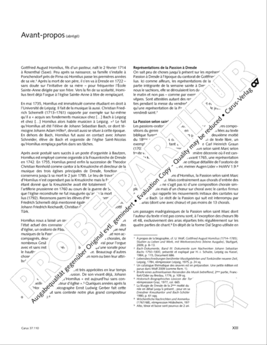 Markuspassion. Werkausgabe Reihe 1, Bd. 7 (Homilius) 4-Part scores gallery preview page 11
