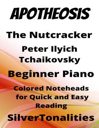 Book cover for Apotheosis Nutcracker Beginner Piano Sheet Music with Colored Notation