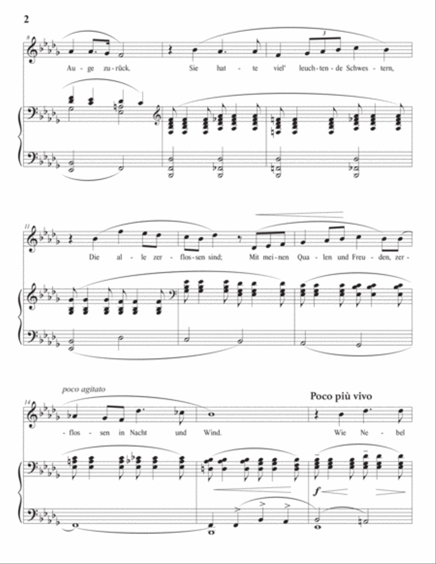 BOULANGER: Was will die einsame Thräne? (transposed to B-flat minor) Voice scores gallery preview page 3