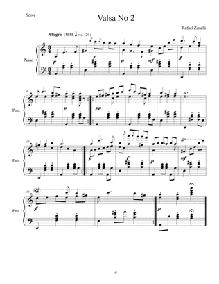 Valsa No. 02 para Piano in Am