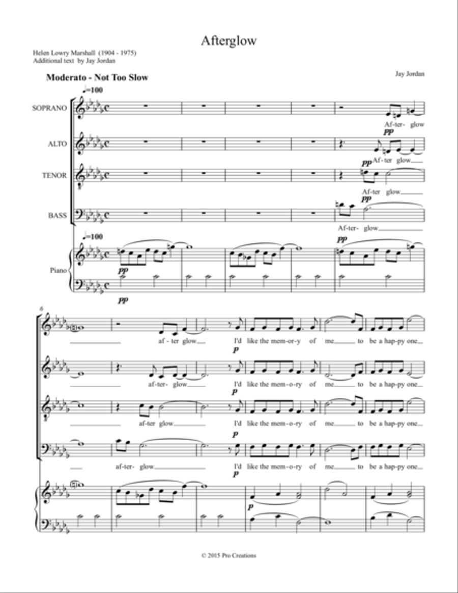Afterglow Afterglow 4-Part scores gallery preview page 1