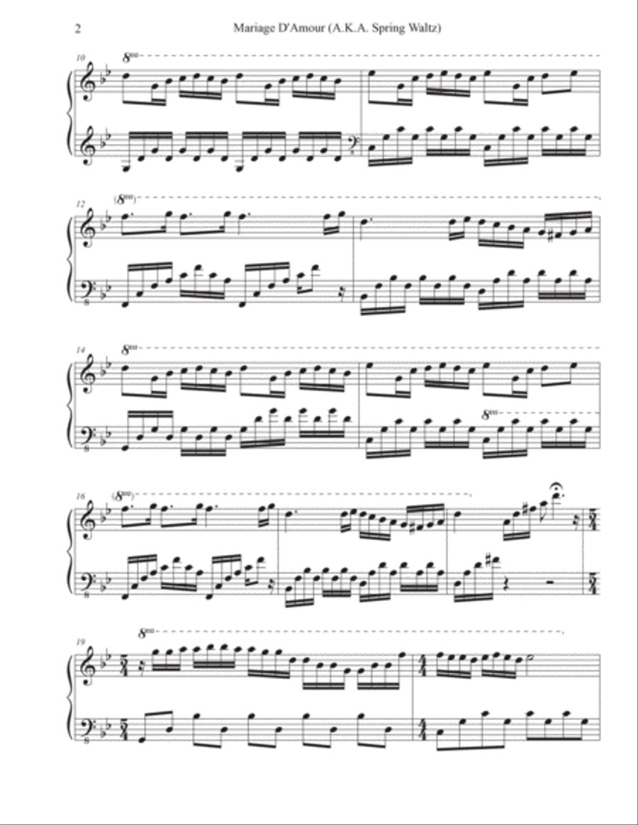 Mariage D'amour Piano Solo scores gallery preview page 2