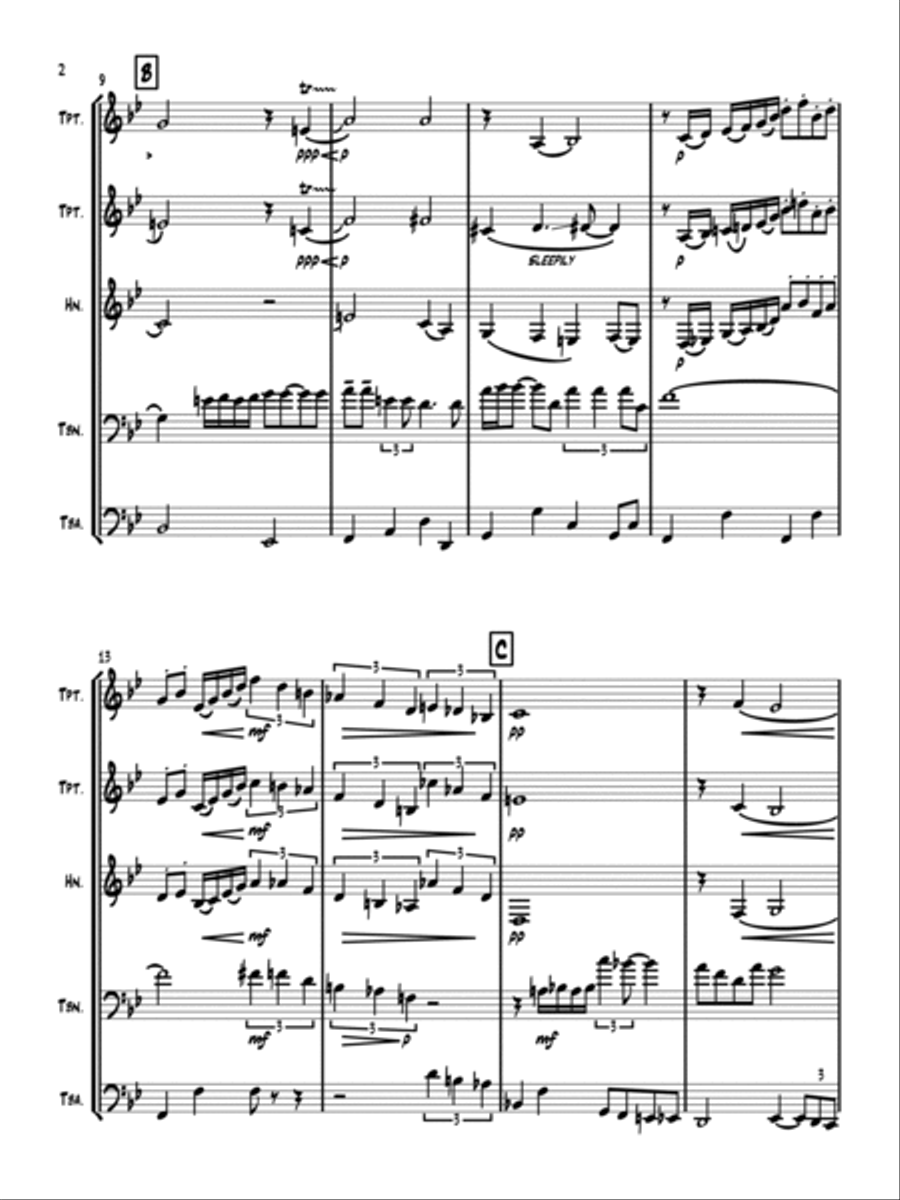 Little Man You've Had A Busy Day Brass Quintet scores gallery preview page 2