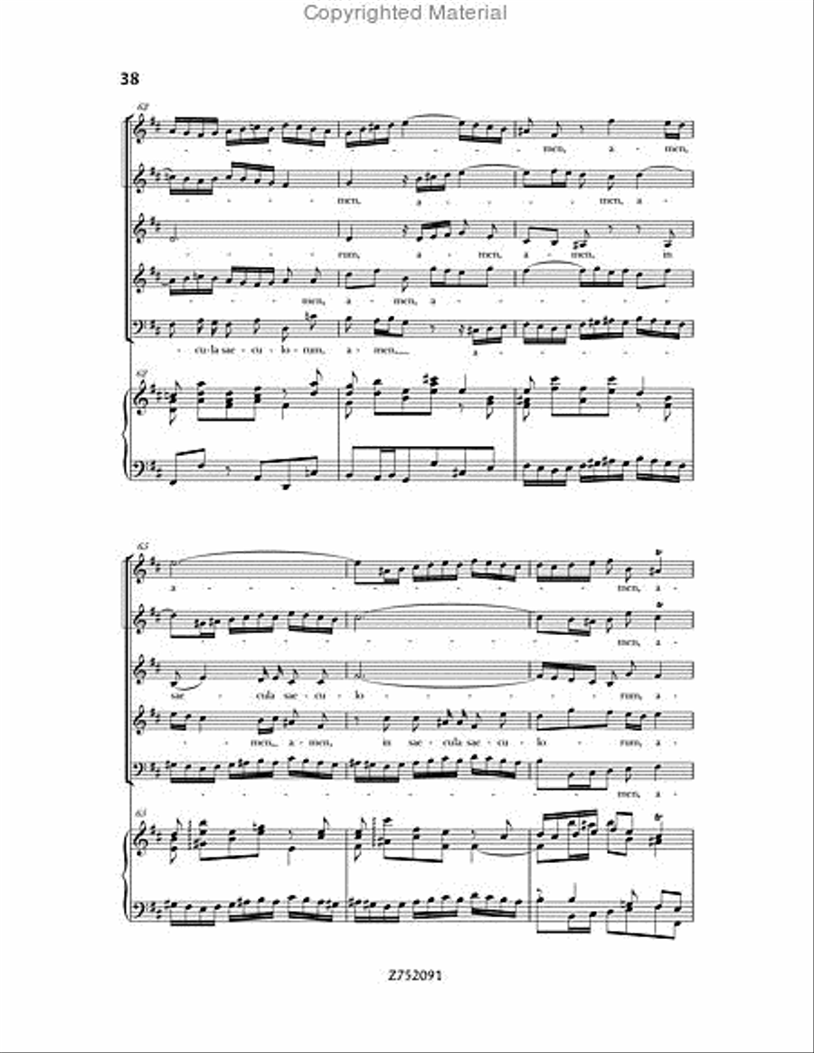 Cantata No. 191: Gloria in Excelsis Deo, BWV 191 4-Part scores gallery preview page 38