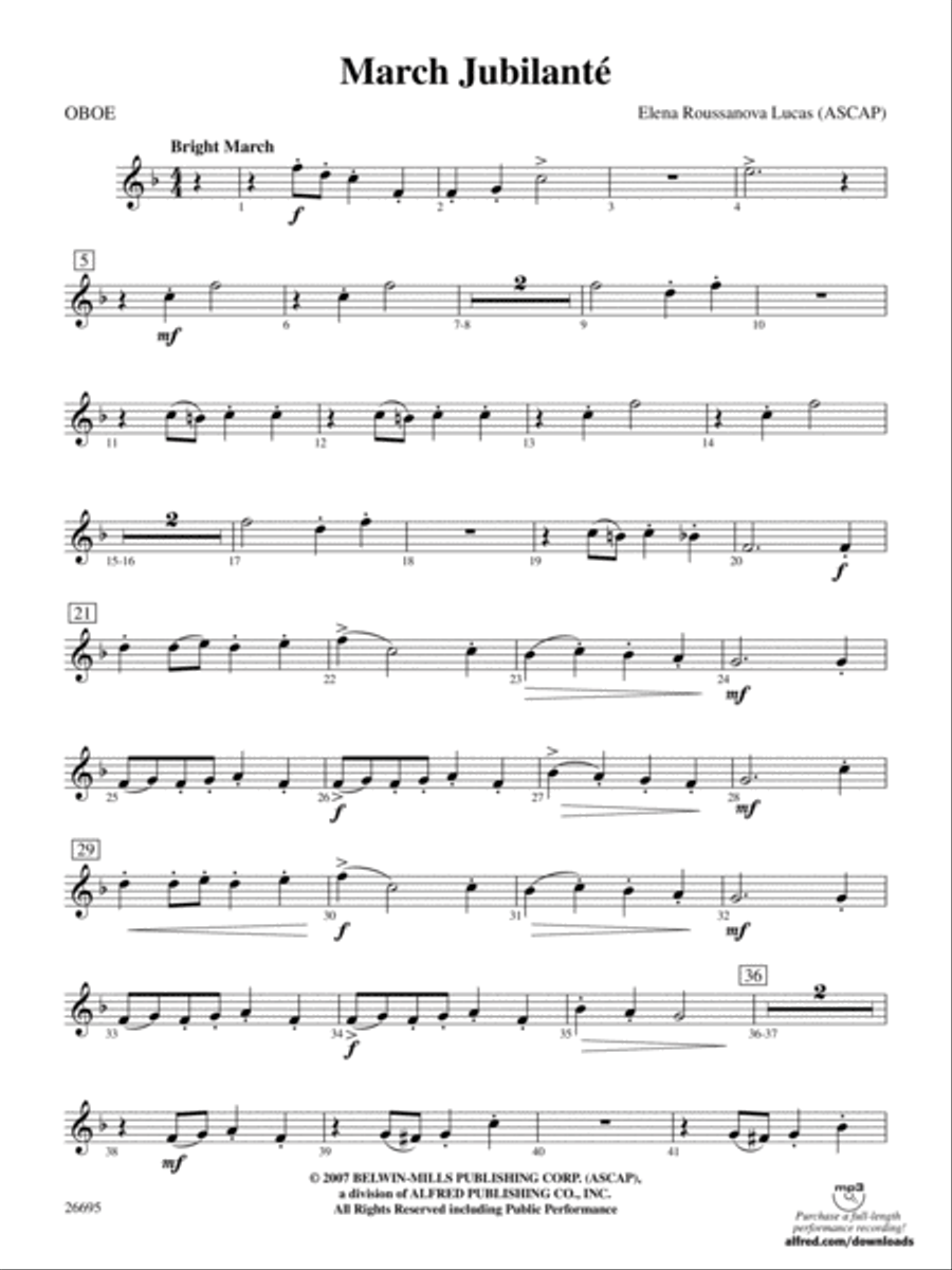 March Jubilante: Oboe Concert Band scores gallery preview page 1