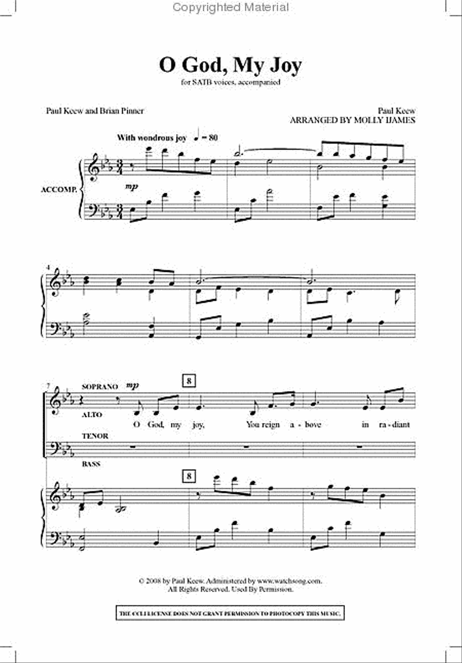 O God, My Joy 4-Part scores gallery preview page 2