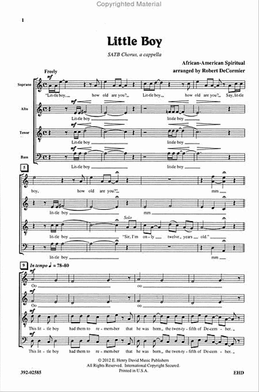 Little Boy 4-Part scores gallery preview page 2