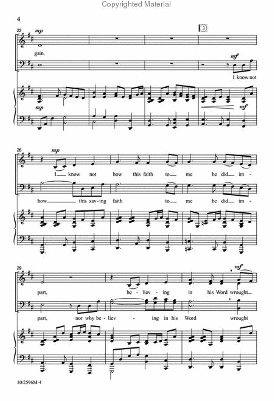 I Know in Whom I Have Believed 4-Part scores gallery preview page 4