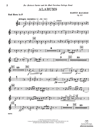 Alarums, Op. 27: 2nd F Horn