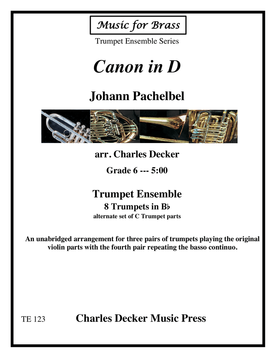 Canon in D for Trumpet Ensemble Chamber Music scores gallery preview page 1