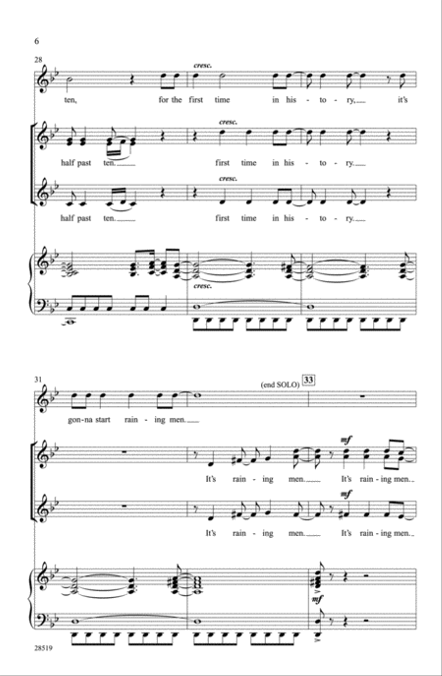 It's Raining Men Choir scores gallery preview page 4