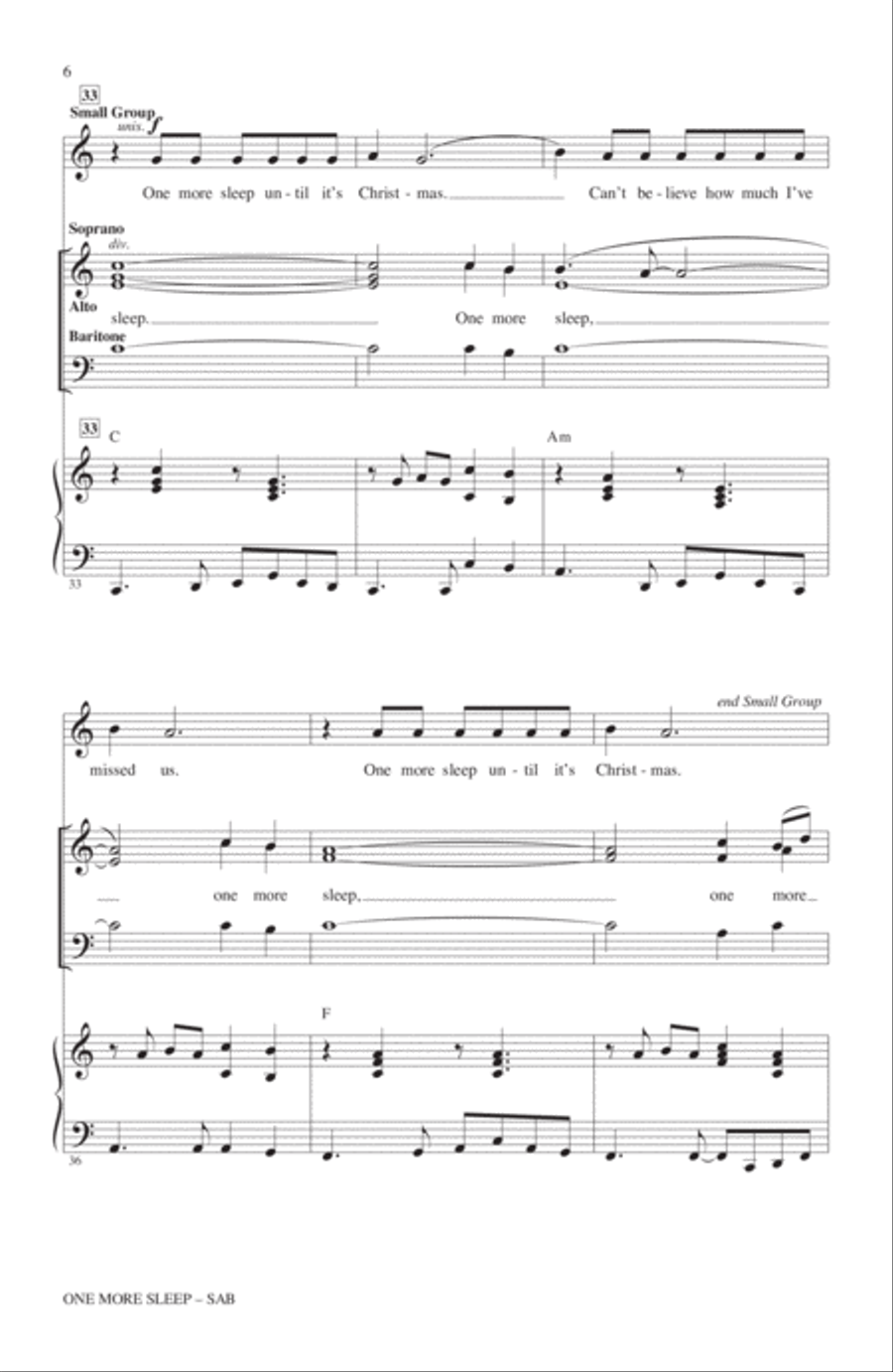 One More Sleep One More Sleep 3-Part scores gallery preview page 5