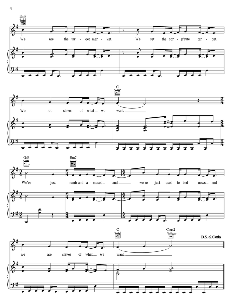 Lonely Nation Lonely Nation Piano, Vocal, Guitar scores gallery preview page 4
