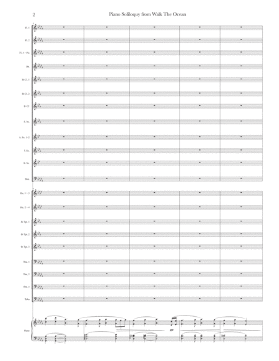 Piano Soliloquy from Walk The Ocean Concert Band scores gallery preview page 4