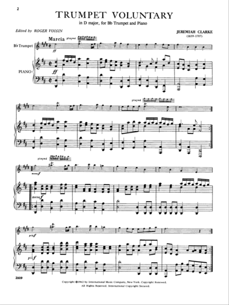 Trumpet Voluntary (Attributed To Henry Purcell) Trumpet Solo scores gallery preview page 2