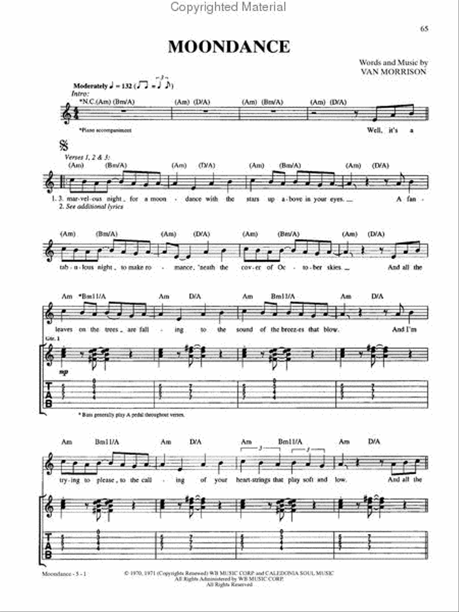 Van Morrison – Guitar Songbook Guitar Tablature scores gallery preview page 2