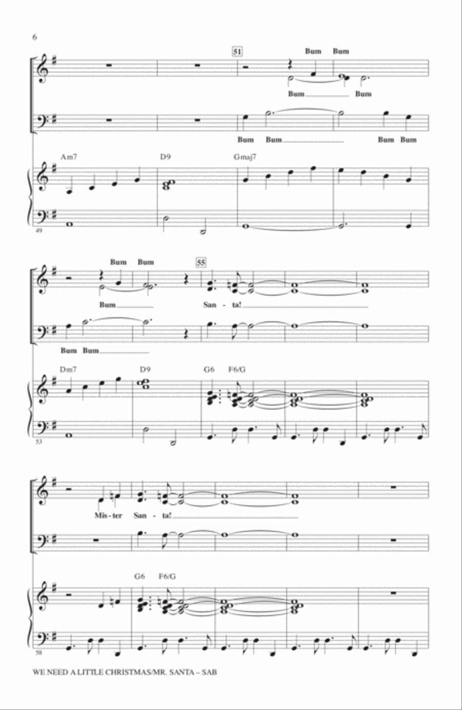 We Need A Little Christmas / Mister Santa 3-Part scores gallery preview page 5