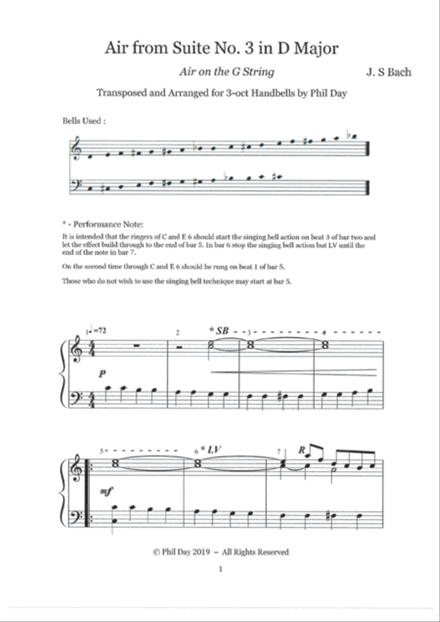 Air on the G String Handbell Choir scores gallery preview page 2