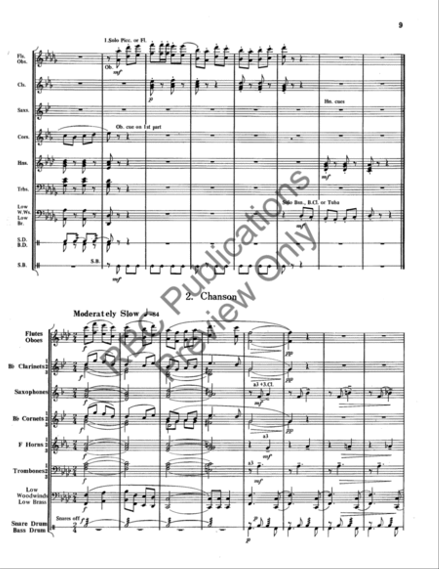 Three Old French Ballads (Score) Concert Band scores gallery preview page 10
