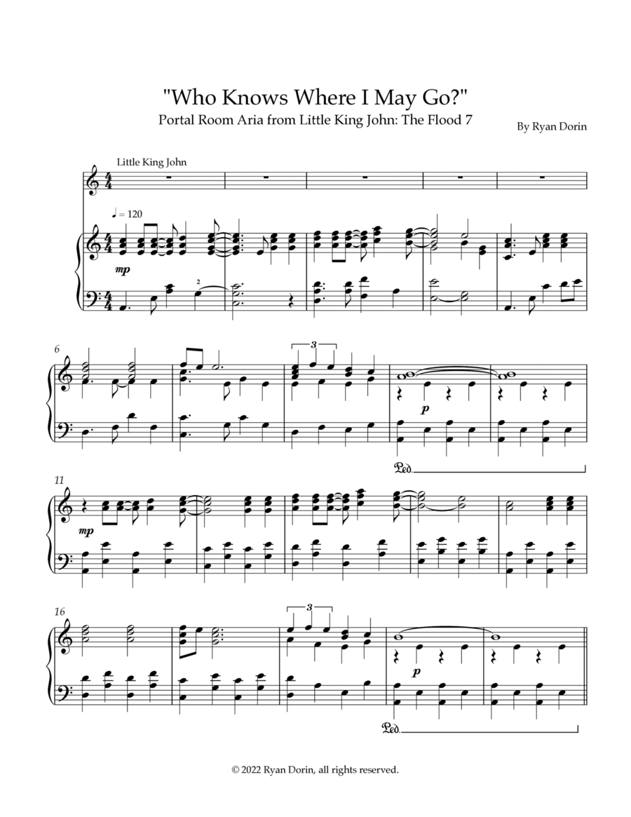 Who Knows Where I May Go? Piano, Vocal, Guitar scores gallery preview page 1